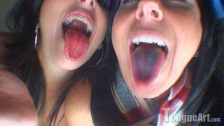 TongueArt – Two beautiful girls showing their tongues