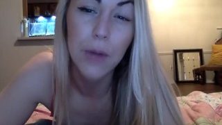 Blonde Teen Giving SPH Stroking Instruction on Webcam